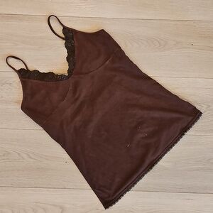 No Boundaries Y2K Baby Doll Lact‎ Trim Spaghetti Strap Tank Top Jr Medium